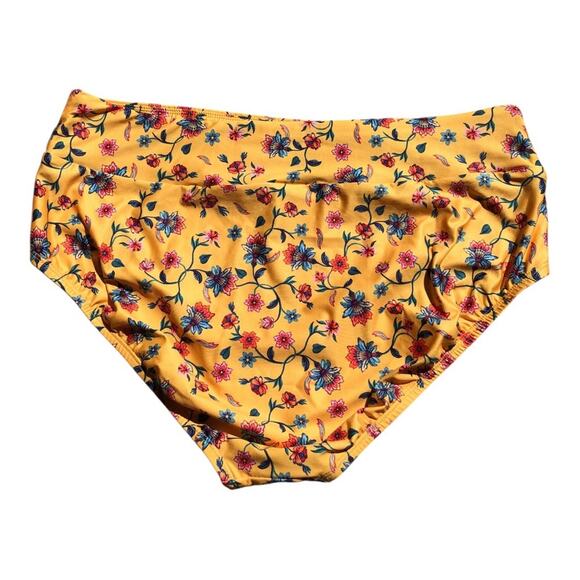 ModCloth NIP Sara Retro Charm Yellow Print High-Waisted Bikini Bottom Size XL - Picture 7 of 14